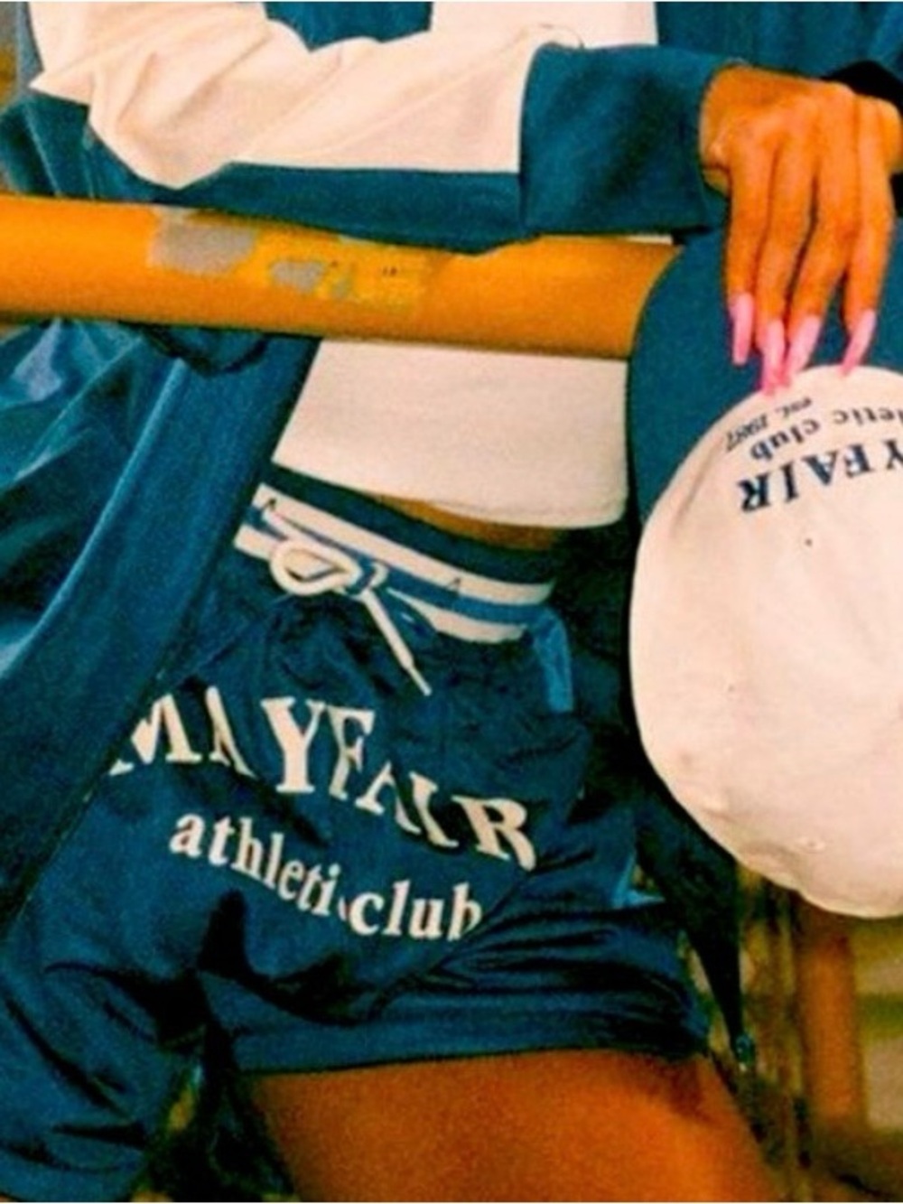 The Mayfair Group Athletic Club Blue Colorblock Drawstring Shorts M/L